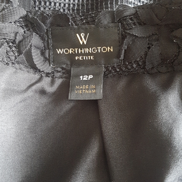 Worthington Petite Floral Mesh Style Skirt Pockets - Picture 5 of 12